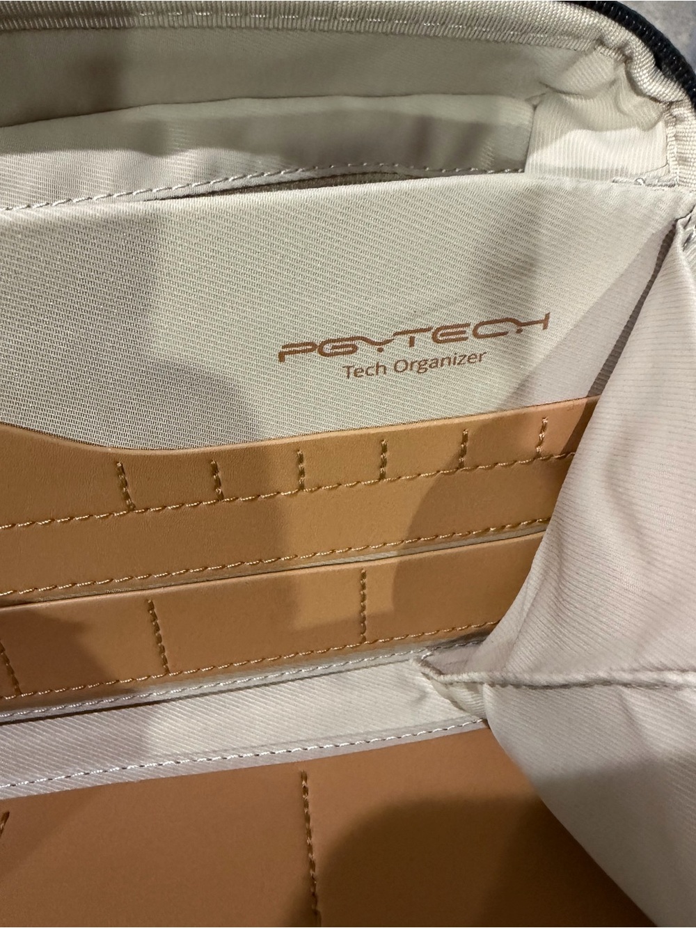 PGYTECH Tech Organizer - Cream and Tan Travel Pouch